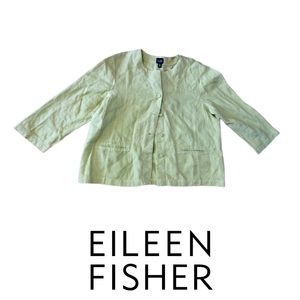 🍀 Eileen Fisher Light Green Irish Linen size L